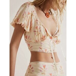 Free People Easy To Love Short Sleeve Top Womens Sz Medium